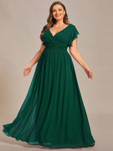 Plus Size V-Neck Bridesmaid Dress with Cutout Back